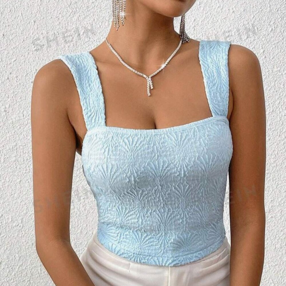 SHEIN Jacquard Slim Fit Camisole Top